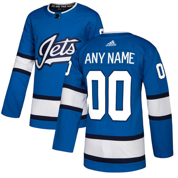 Men's Winnipeg Jets adidas Blue Alternate Authentic Custom NHL Jersey