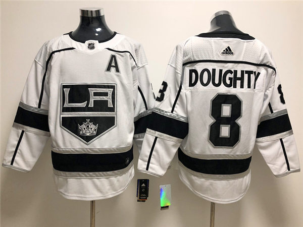 Men's Los Angeles Kings #8 Drew Doughty adidas White Away NHL Jersey