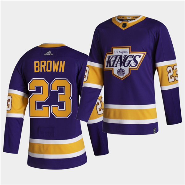 Men's Los Angeles Kings #23 Dustin Brown 2021 Purple Adidas NHL Reverse Retro Jersey