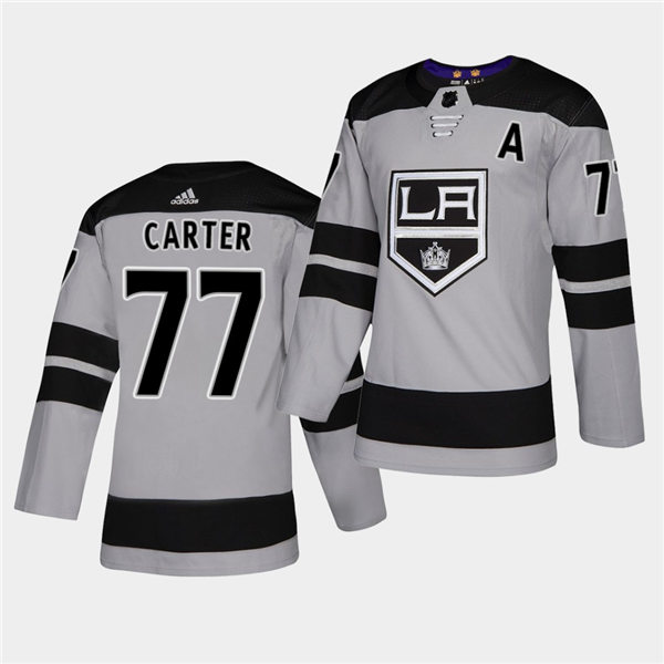 Men's Los Angeles Kings #77 Jeff Carter adidas Alternate Grey Stitched NHL Jersey
