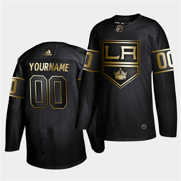 Men's Los Angeles Kings Custom Adidas NHL Black Golden Edition Jersey