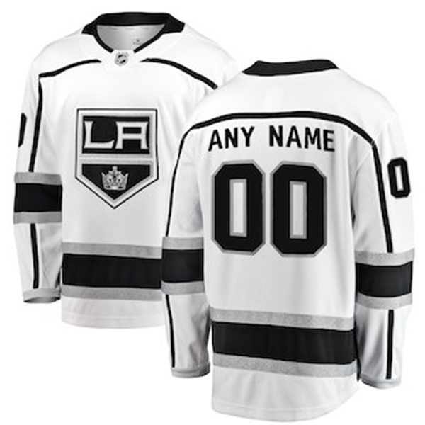 Men's Los Angeles Kings Adidas Branded White Away Stitched Custom NHL Jersey