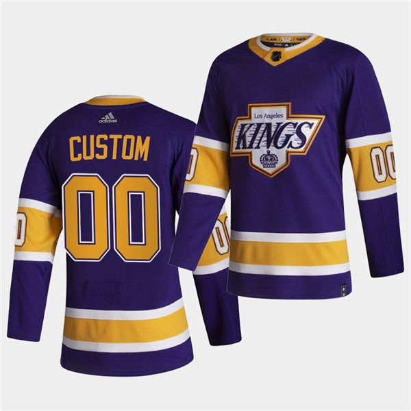 Men's Los Angeles Kings Custom 2021 Purple Adidas NHL Reverse Retro Jersey