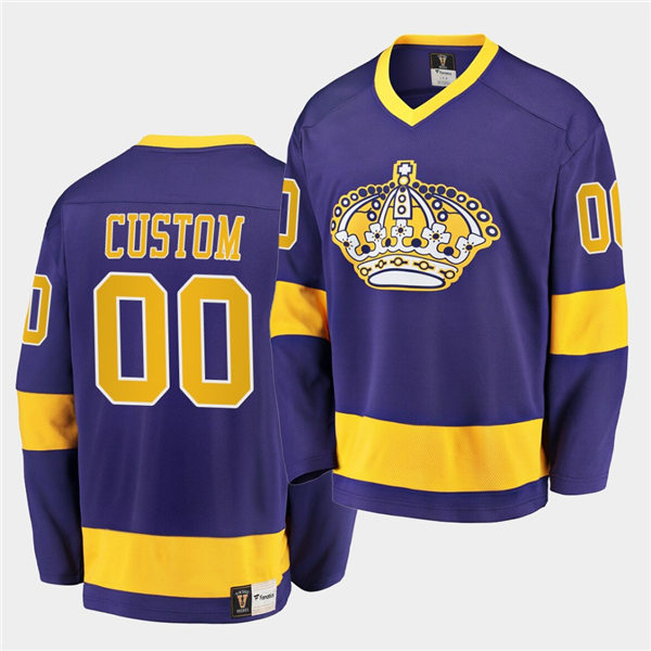 Men's Los Angeles Kings Custom Purple CCM Throwback Vintage NHL Jersey