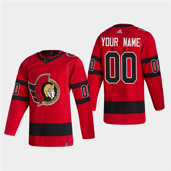 Mens Ottawa Senators Custom Artyom Zub Daniel Alfredsson Chris Phillips Frank Finnigan Adidas Red 2021 Season Reverse Retro Jersey