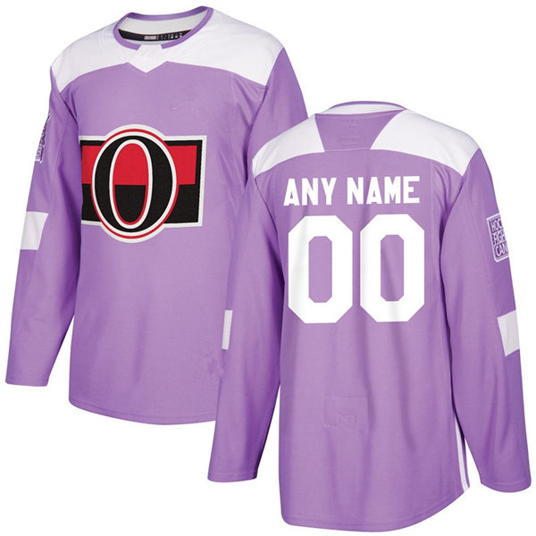 Men's Ottawa Senators Custom Purple Hockey Fights Cancer NHL Jersey