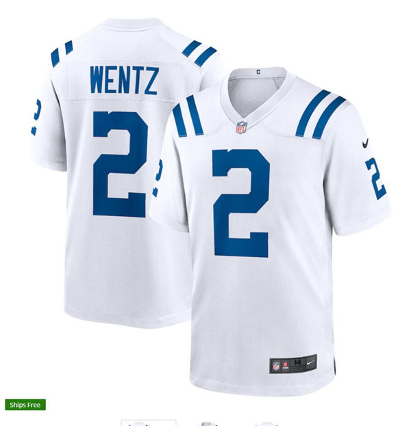 Men's Indianapolis Colts #2 Carson Wentz  Nike White NFL Vapor Limited Jersey