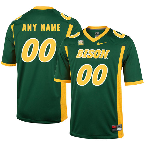 Mens North Dakota State Bison Custom Green Nike NCAA Football Jersey 