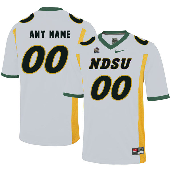 Mens North Dakota State Bison Custom White Nike NCAA Football Jersey 