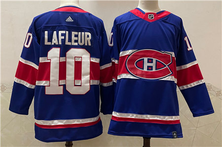 Men's Montreal Canadiens Retired Player #10 Guy Lafleur 2021 Season Reverse Retro Blue Jersey
