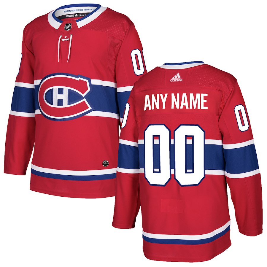 Men's Montreal Canadiens adidas Red Custom Jersey