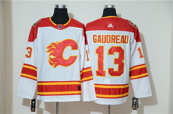 Men's Calgary Flames #13 Johnny Gaudreau 2019-20 White Heritage Classic Jersey