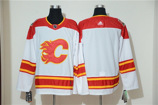 Men's Calgary Flames Blank 2019-20 White Heritage Classic Team Jersey