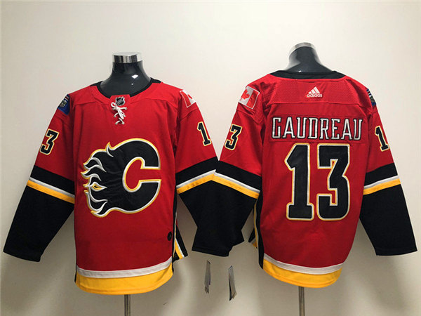 Men's Calgary Flames #13 Johnny Gaudreau adidas Red Home Jersey