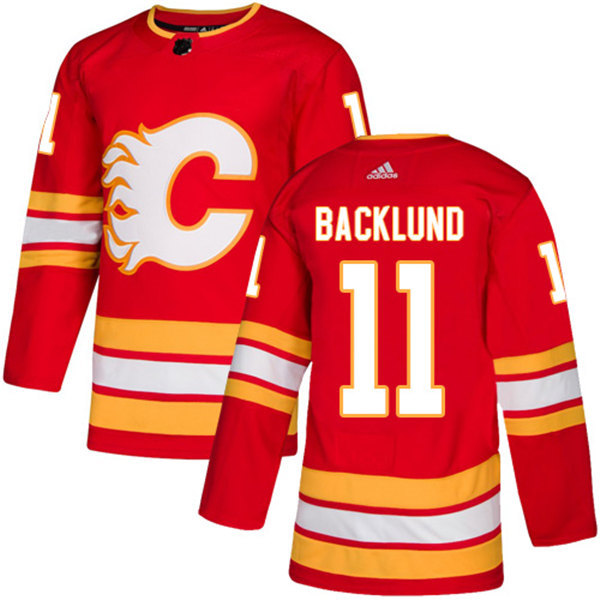 Men's Calgary Flames #11 Mikael Backlund adidas Red Alternate Jersey