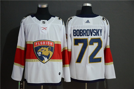 Men's Florida Panthers #72 Sergei Bobrovsky Adidas White Away Jersey
