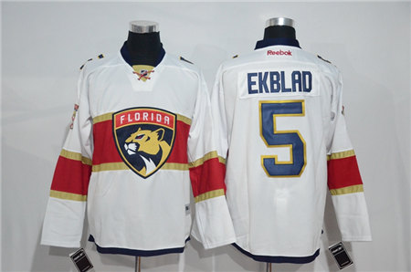 Men's Florida Panthers #5 Aaron Ekblad Adidas White Away Jersey