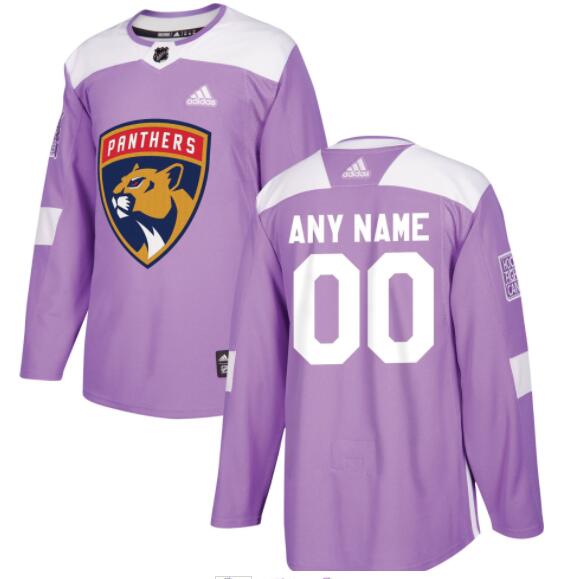 Men's Florida Panthers adidas 2018 Hockey Fights Cancer Custom Practice Jersey