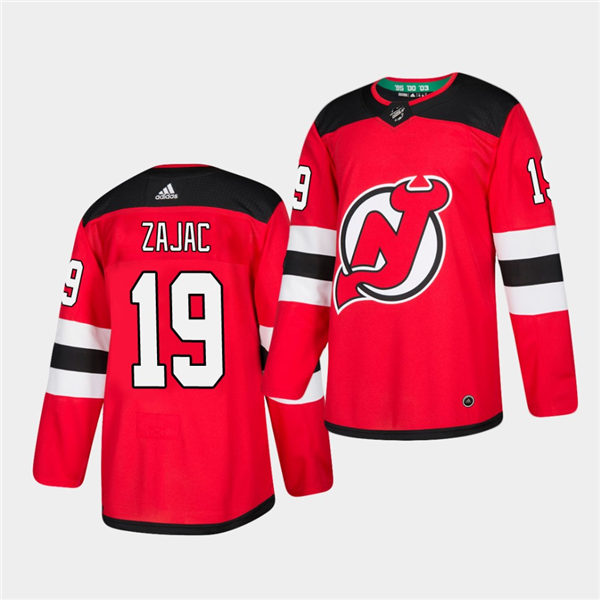 Mens New Jersey Devils #19 Travis Zajac Adidas Home Red Jersey