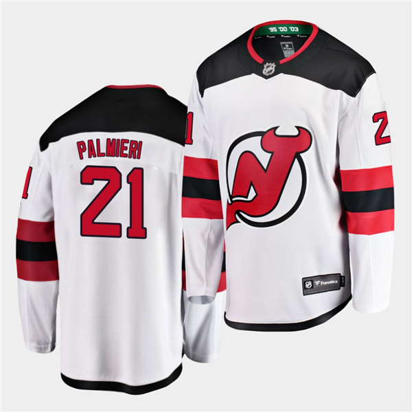 Mens New Jersey Devils #21 Kyle Palmieri Adidas Away White Jersey