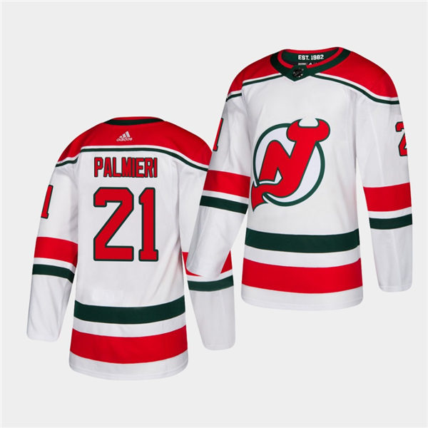 Mens New Jersey Devils #21 Kyle Palmieri Adidas White Alternate Jersey