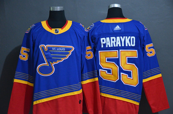 Men's St. Louis Blues #55 Colton Parayko adidas Blue Retro 1990's Jersey