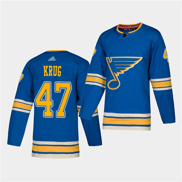 Men's St. Louis Blues #47 Torey Krug adidas Blue Alternate Jersey