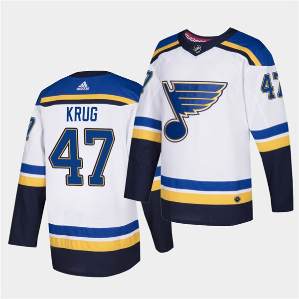 Men's St. Louis Blues #47 Torey Krug adidas White Away Jersey