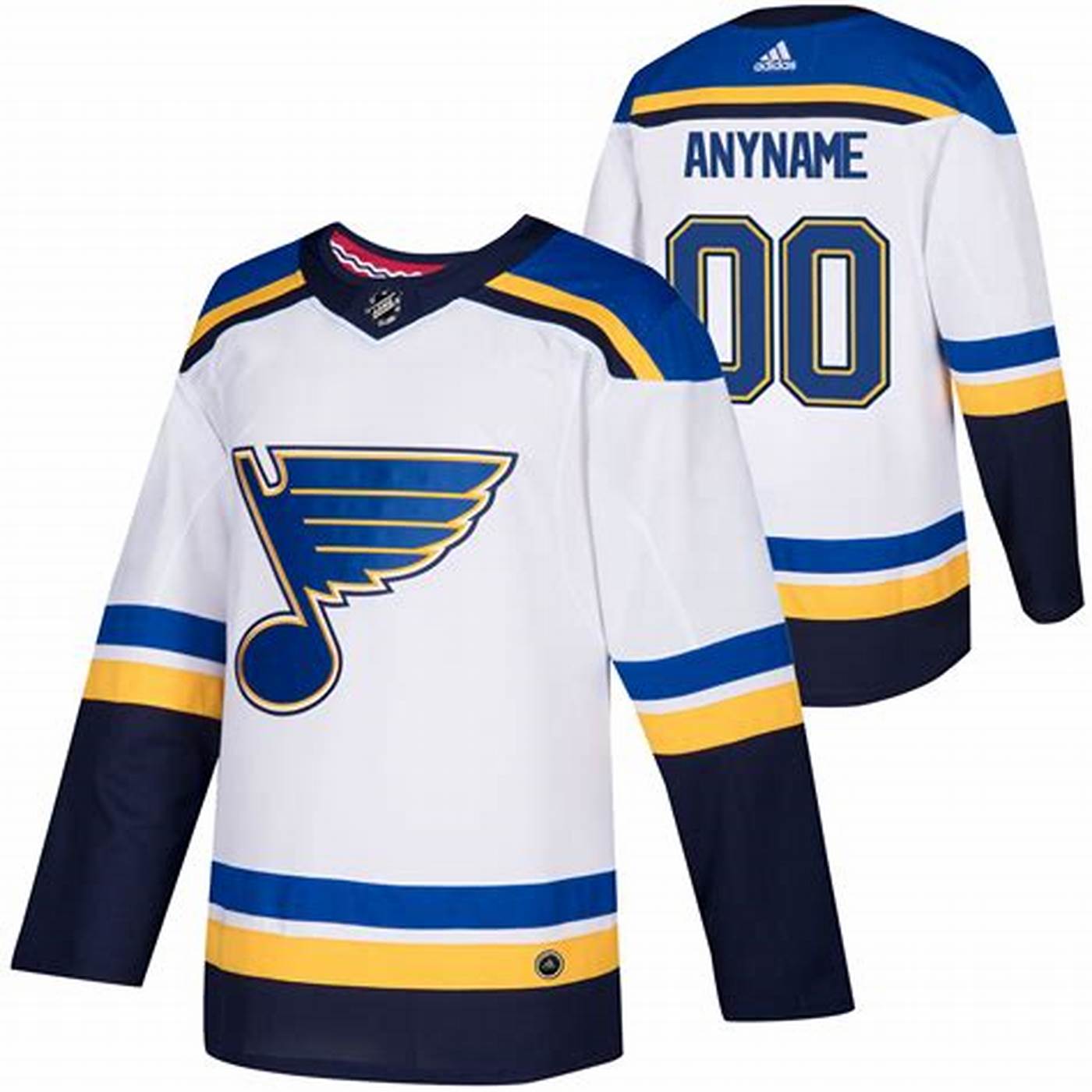 Men's St. Louis Blues adidas White Away  Custom Jersey