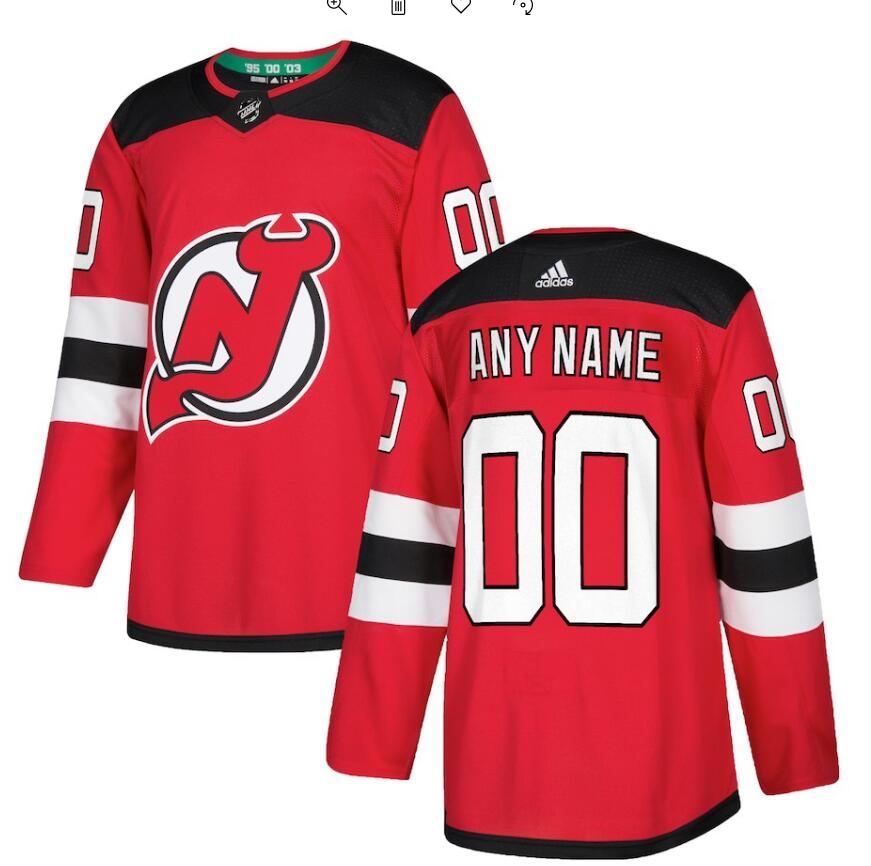 Men's New Jersey Devils adidas Red Authentic Custom Jersey 