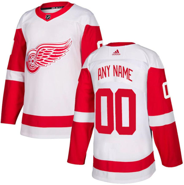 Men's Detroit Red Wings adidas White Away  Custom Jersey