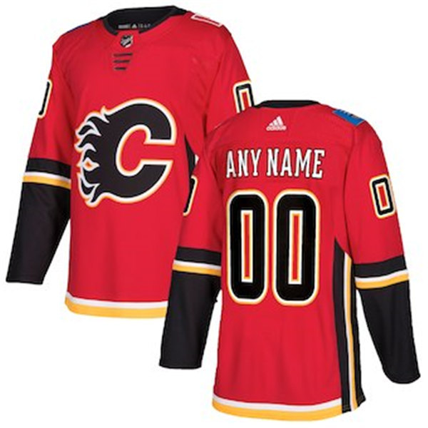 Men's Calgary Flames adidas Red Home Custom Jersey