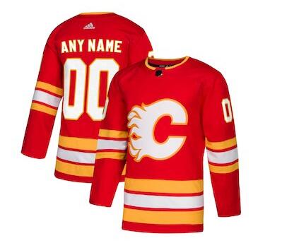 Men's Calgary Flames adidas Red Alternate Custom Jersey