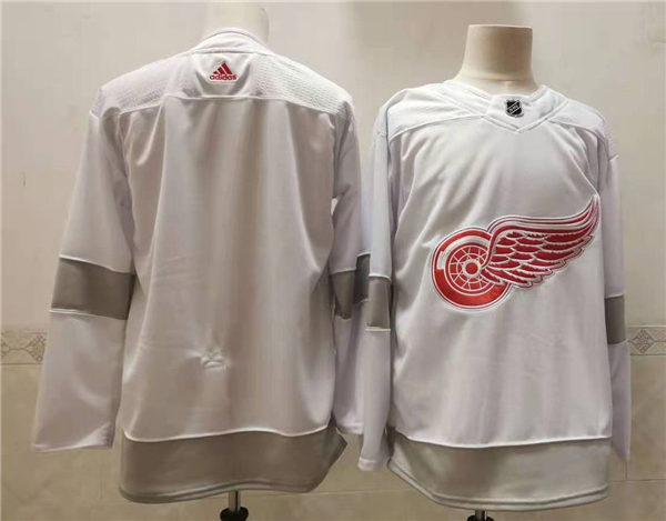 Men's Detroit Red Wings Blank White 2021 Reverse Retro Jersey