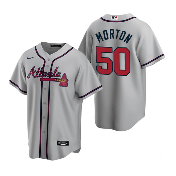 Men's Atlanta Braves #50 Charlie Morton Grey Away Nike MLB Cool Base Jersey 