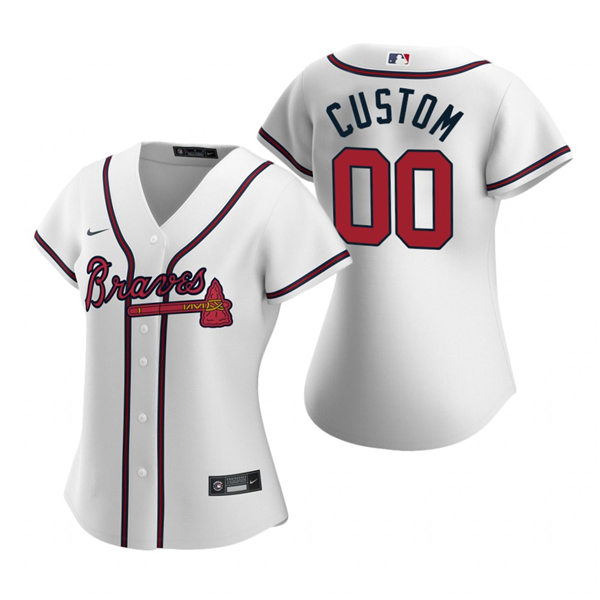 Women's Atlanta Braves Custom Nike Home White Cool Base Jersey