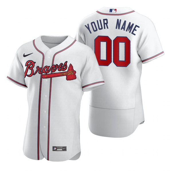 Men's Atlanta Braves Custom Nike White Home Stitched MLB Flex Base Jersey