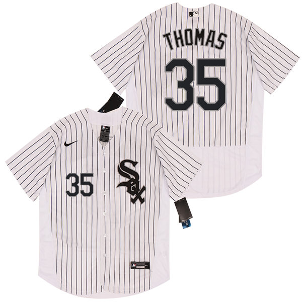 Men's Chicago White Sox Retired Player #35 Frank Thomas Nike White Home MLB Flex Base Jersey