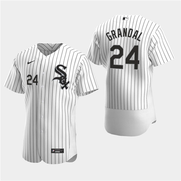 Men's Chicago White Sox #24 Yasmani Grandal Nike White Home MLB Flex Base Jersey
