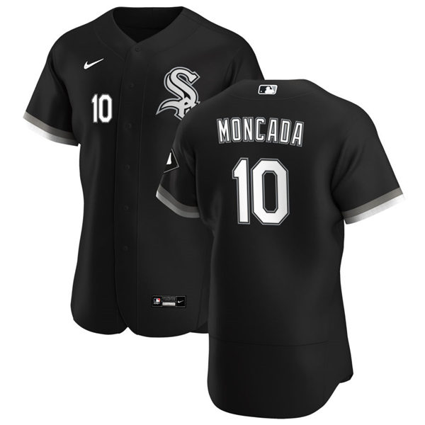 Men's Chicago White Sox #10 Yoan Moncada Nike Black Alternate MLB Flex Base Jersey