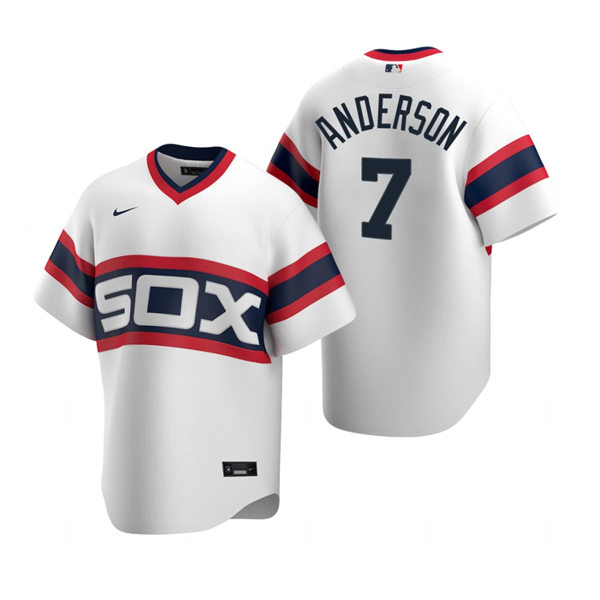 Men's Chicago White Sox #7 Tim Anderson Nike White Cooperstown Collection Home Jersey