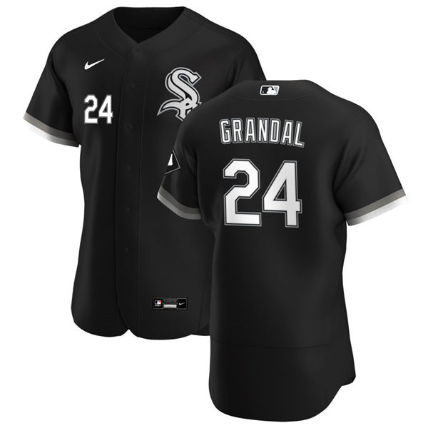 Men's Chicago White Sox #24 Yasmani Grandal Nike Black Alternate MLB Flex Base Jersey