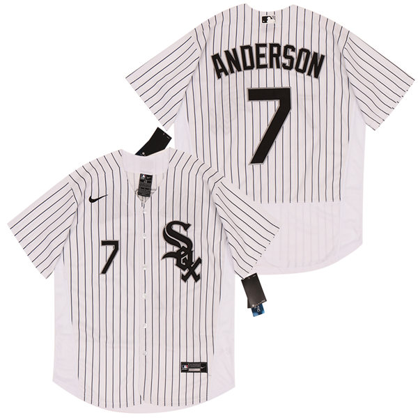 Mens Chicago White Sox #7 Tim Anderson Nike White Home MLB Flex Base Jersey