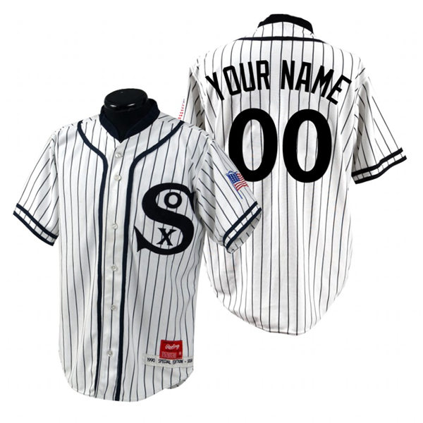 Men's Chicago White Sox Custom White Turn Back the Clock 1990 Throwback Special Edition Jersey