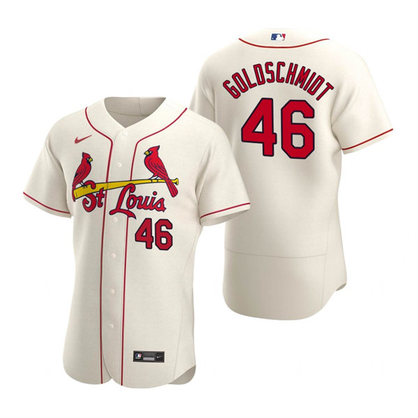 Men's St. Louis Cardinals #46 Paul Goldschmidt Nike Cream Alternate Flex Base Player Jersey