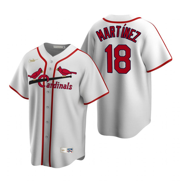 Men's St. Louis Cardinals #18 Carlos Martinez  Nike White Cooperstown Collection Baseball Jersey