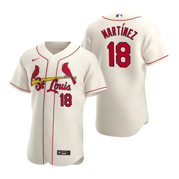 Men's St. Louis Cardinals #18 Carlos Martinez Nike Cream Alternate Flex Base Player Jersey 