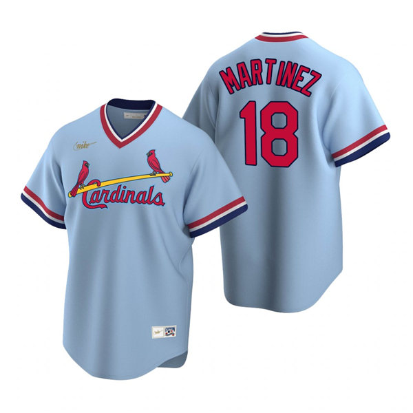 Men's St. Louis Cardinals #18 Carlos Martinez Nike Light Blue MLB Cooperstown Collection Baseball Jersey