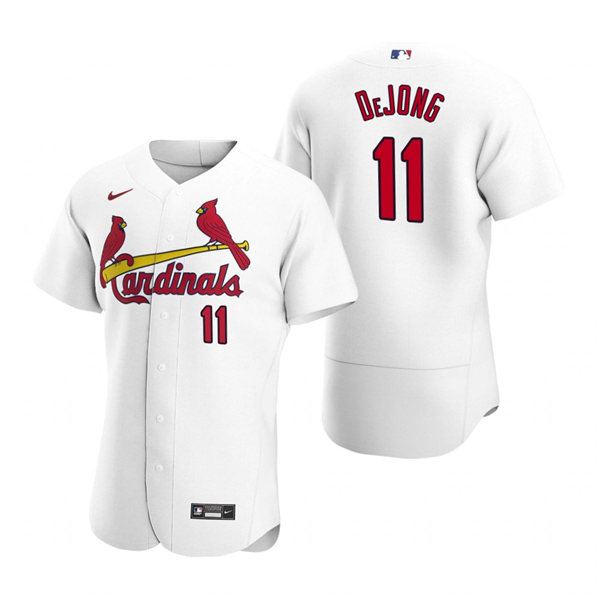 Men's St. Louis Cardinals #11 Paul DeJong Nike White Home Flex Base Player Jersey