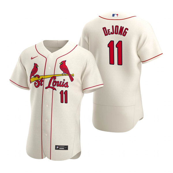 Men's St. Louis Cardinals #11 Paul DeJong Nike Cream Alternate Flex Base Player Jersey 